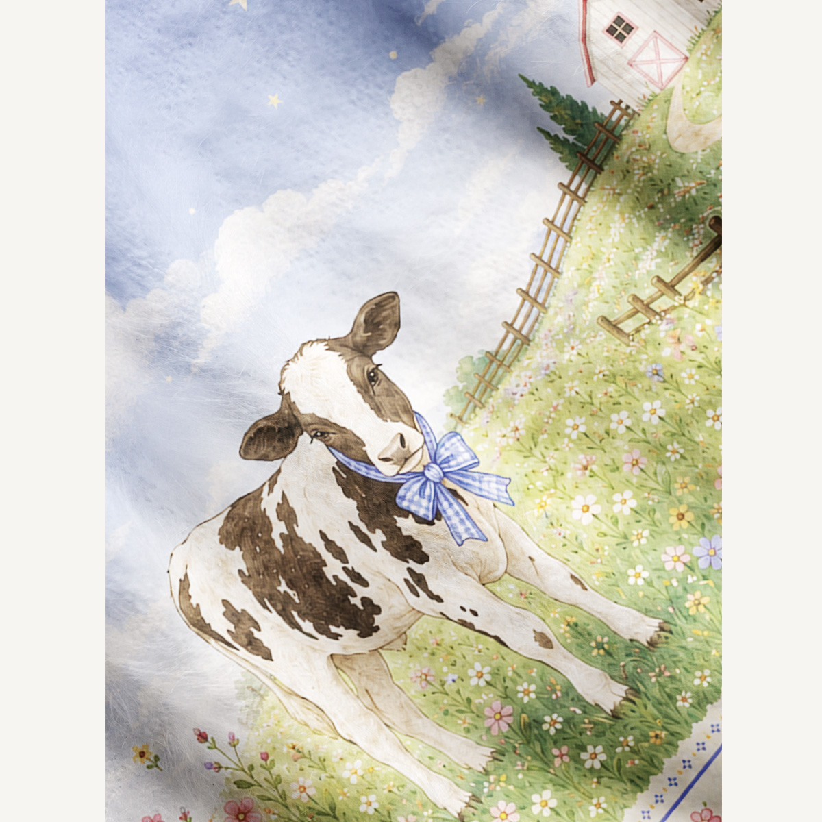 Moonlit Meadow Cow Print Ugly Cardigan Sweaters