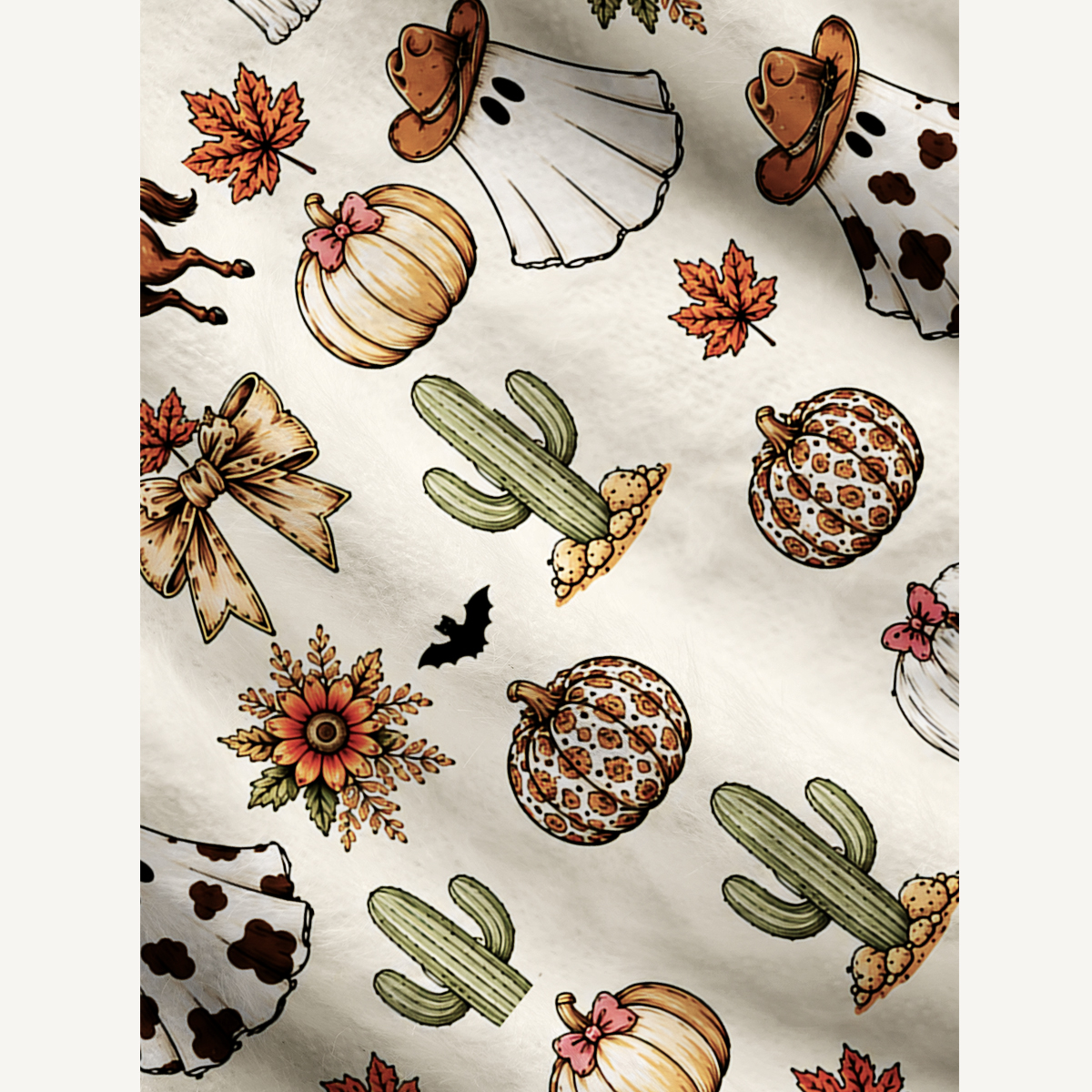 Spooky Western Print Ugly Cardigan Sweaters