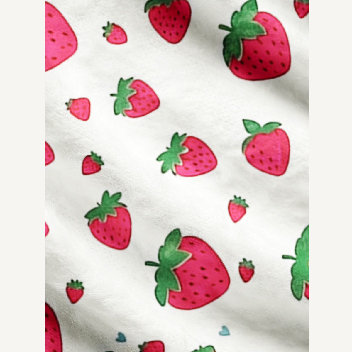 Strawberry Teddy Print Ugly Cardigan Sweaters
