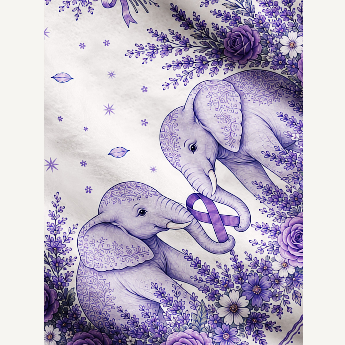 Gentle Memories Lavender Bloom Print Ugly Cardigan Sweaters