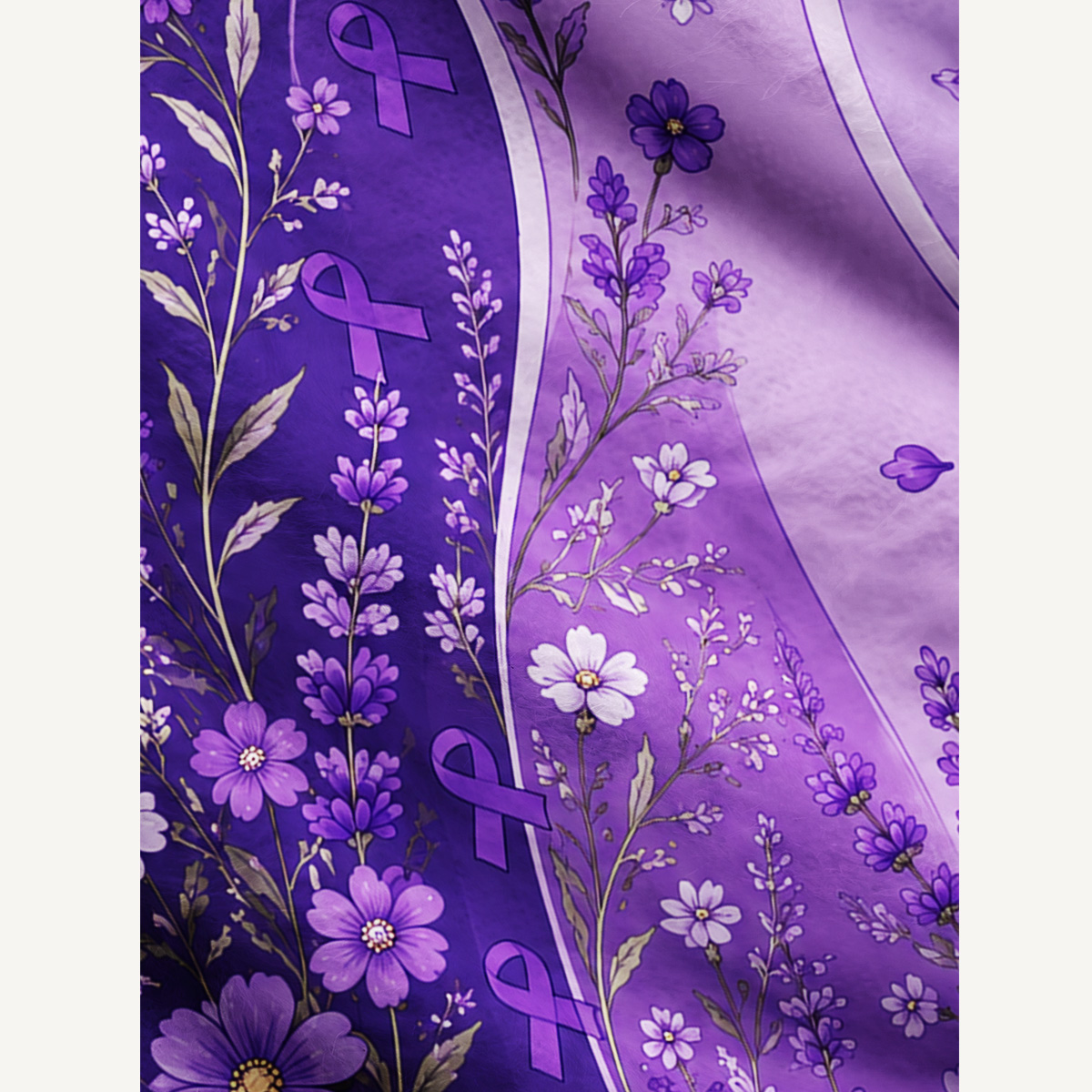Lavender Floral Stream Print Ugly Cardigan Sweaters