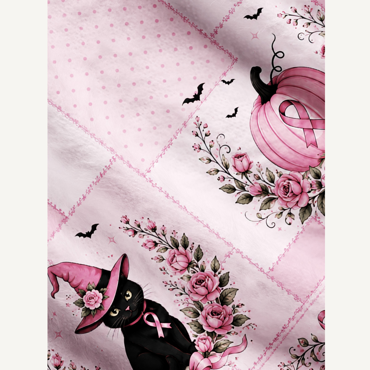 Rose Patchwork Witchy Cat Print Ugly Cardigan Sweaters