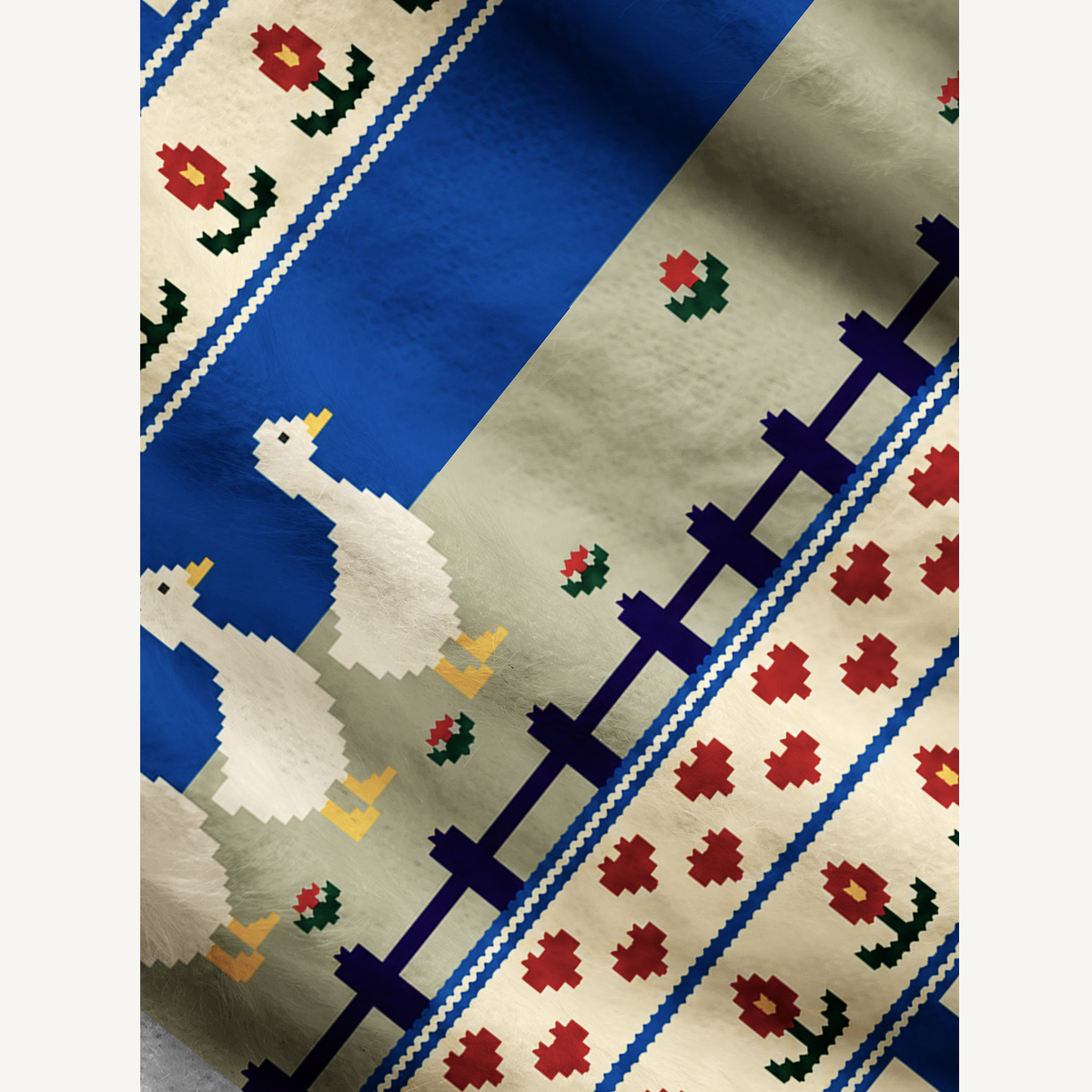 Bluebell Duck Patchwork Print Ugly Cardigan Sweaters