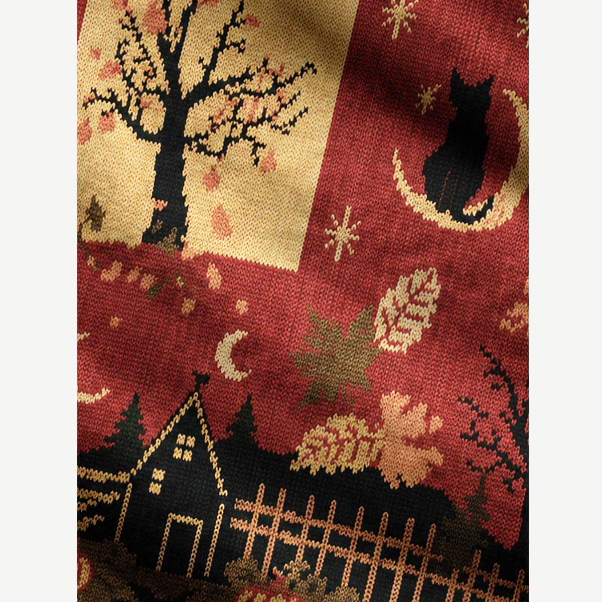 Harvest Time Cat Ugly Cardigan Sweaters