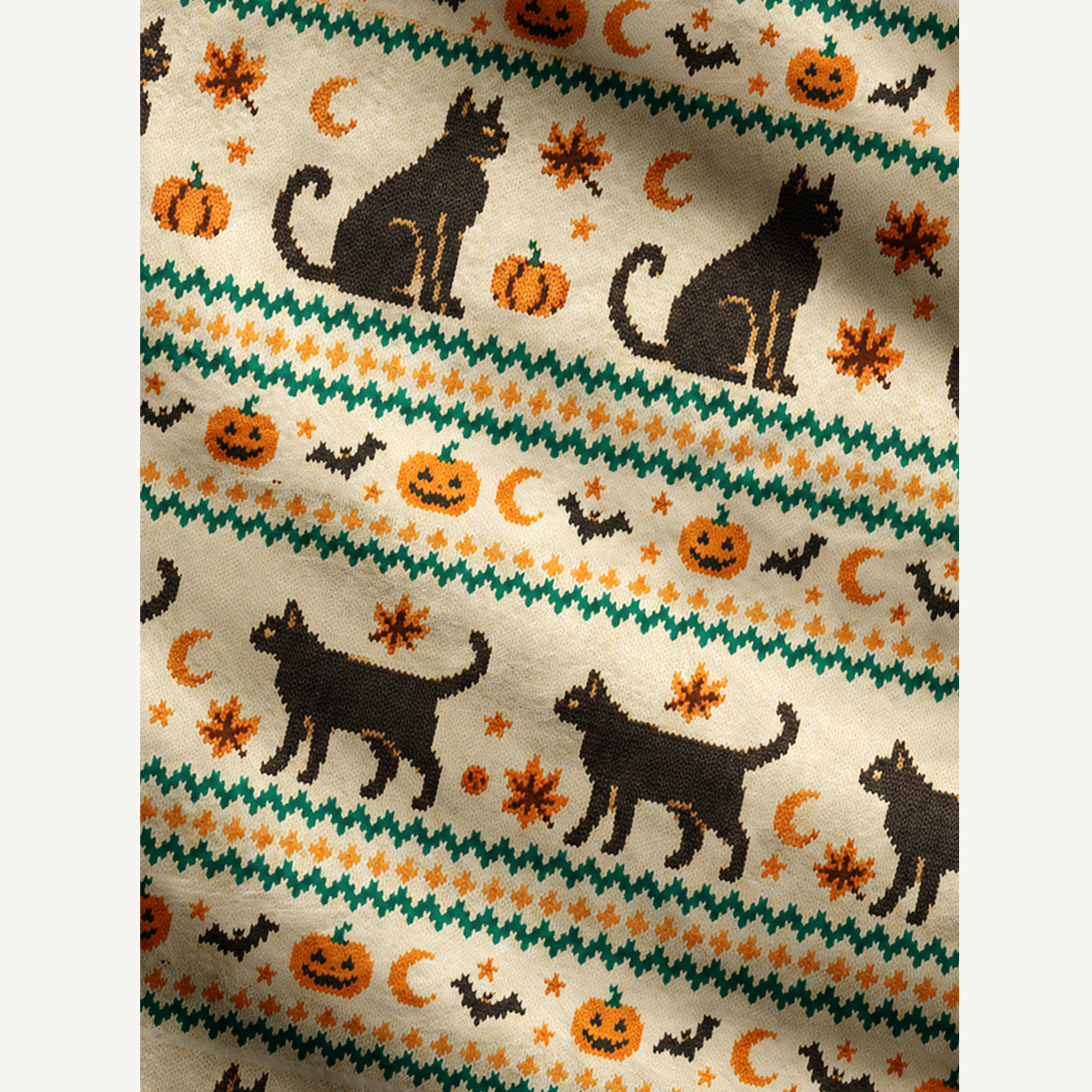 Halloween Cat Pumpkin Bat Ugly Cardigan Sweaters