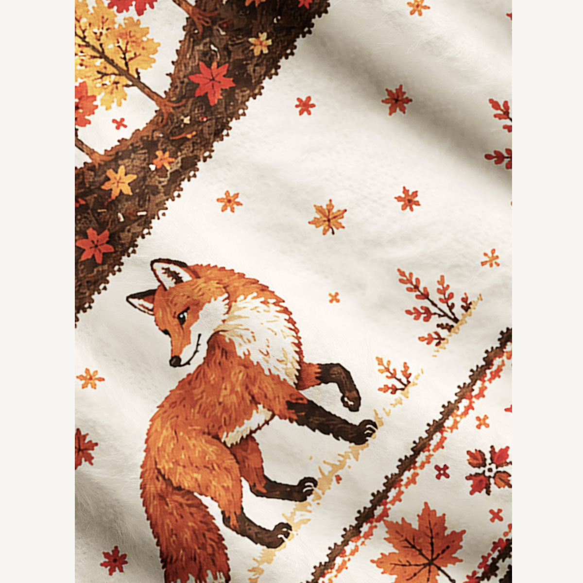 Autumn Forest Fox Print Ugly Cardigan Sweaters