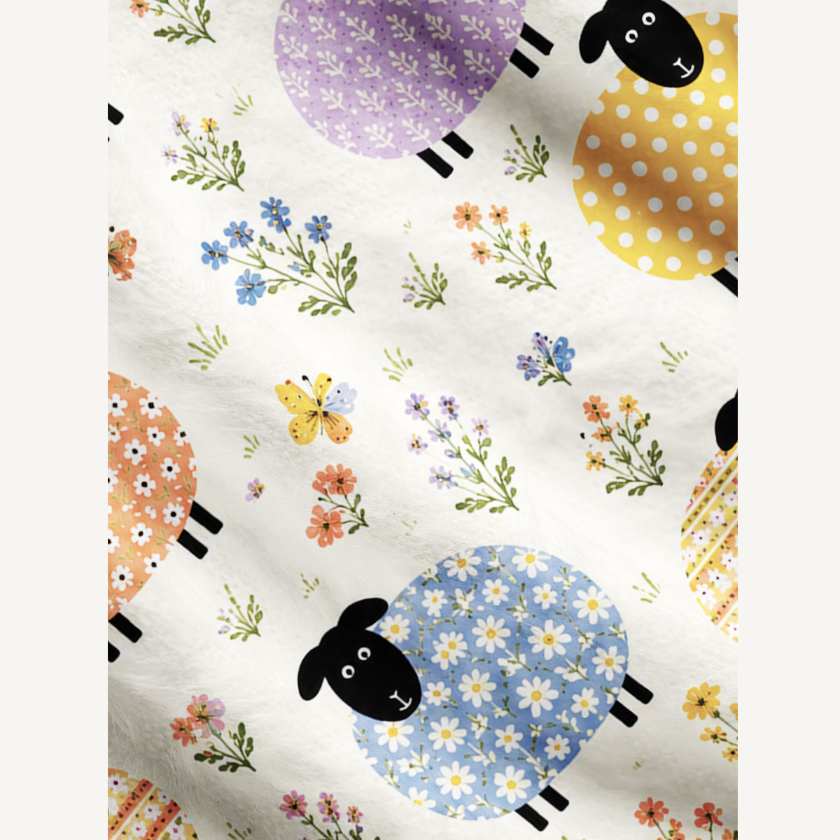 Pastel Meadow Flock Print Ugly Cardigan Sweaters
