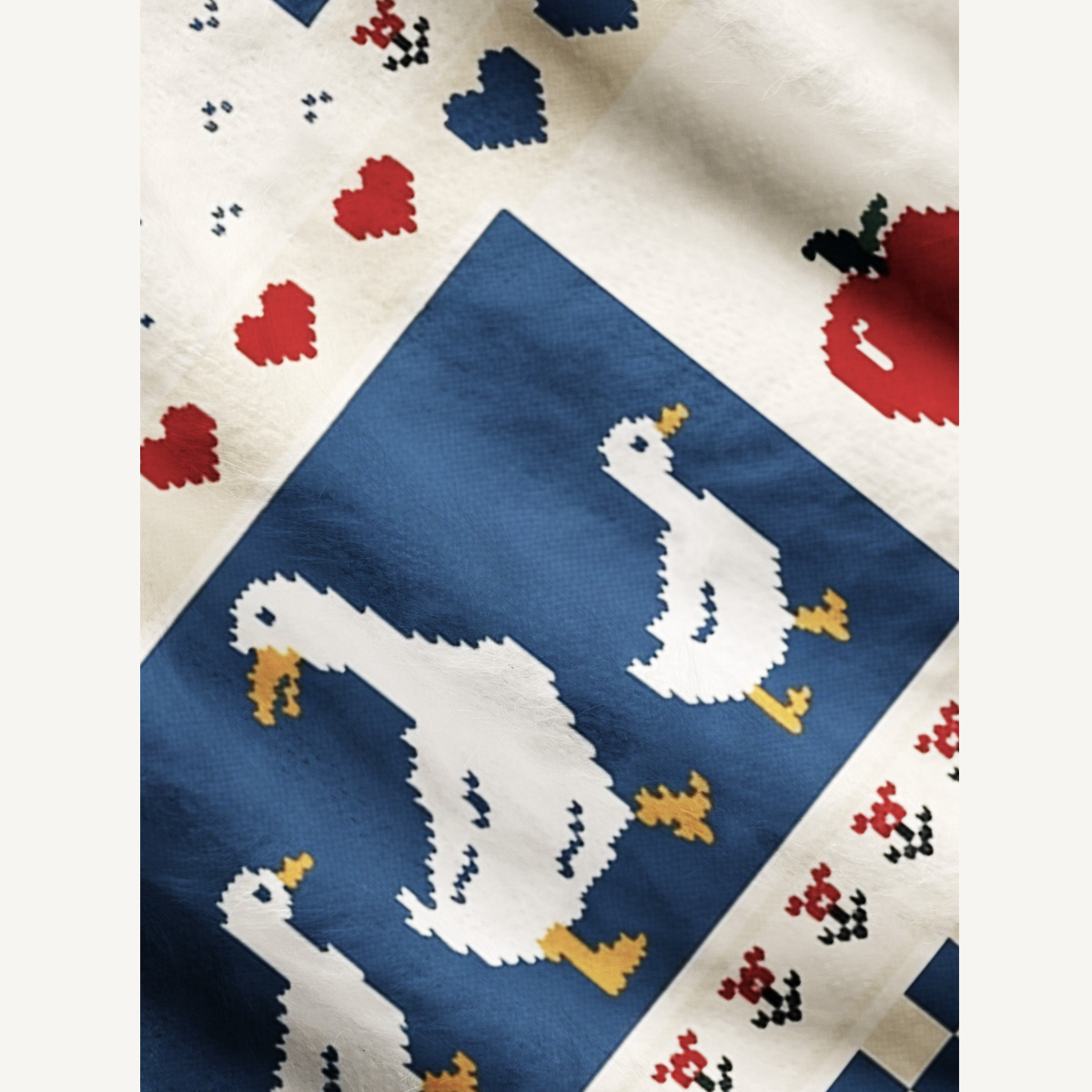 Harvest Geese & Apple Orchard Print Ugly Cardigan Sweaters