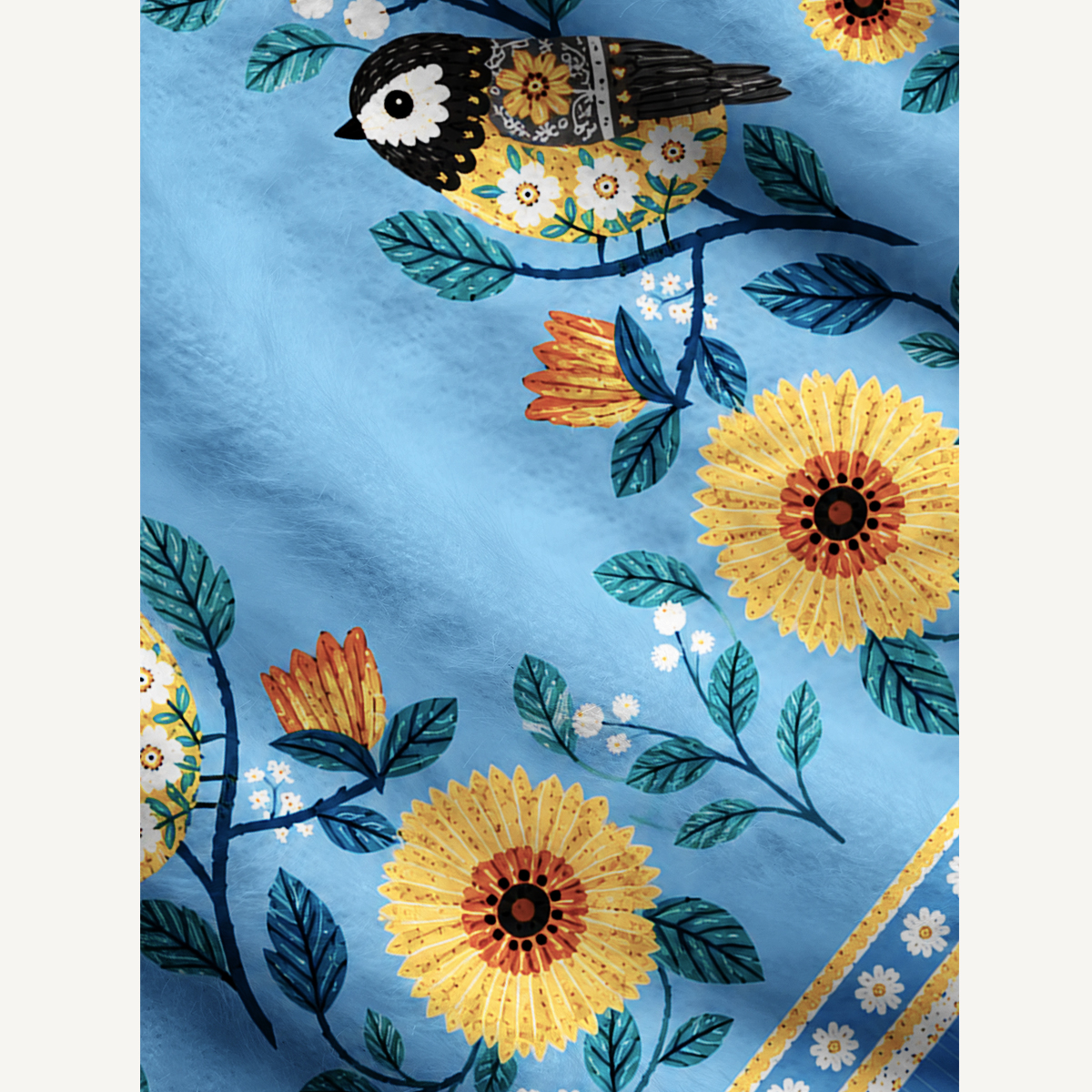 Bluebird Bloom Print Ugly Cardigan Sweaters