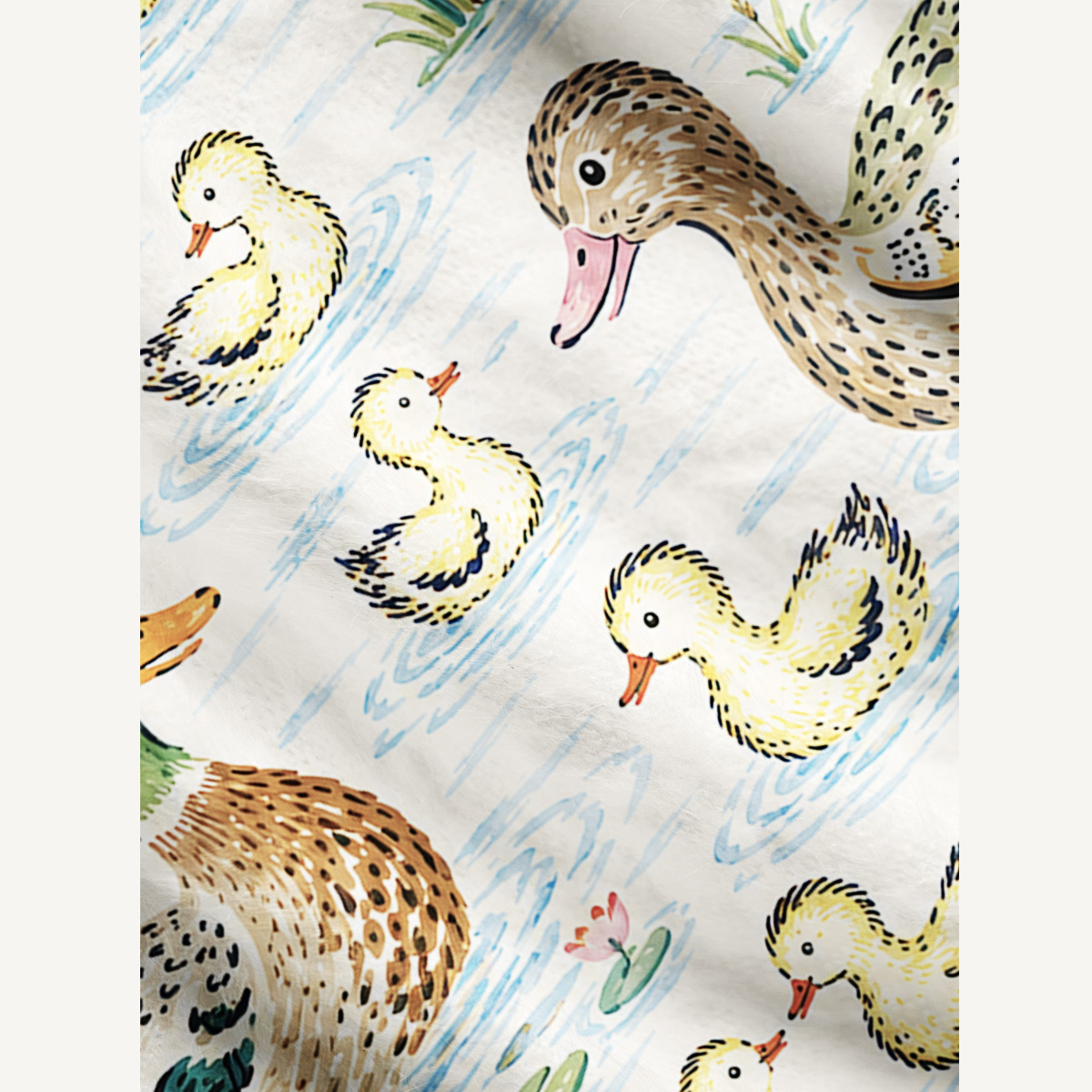 Little Duckling Water Ripples Print Ugly Cardigan Sweaters