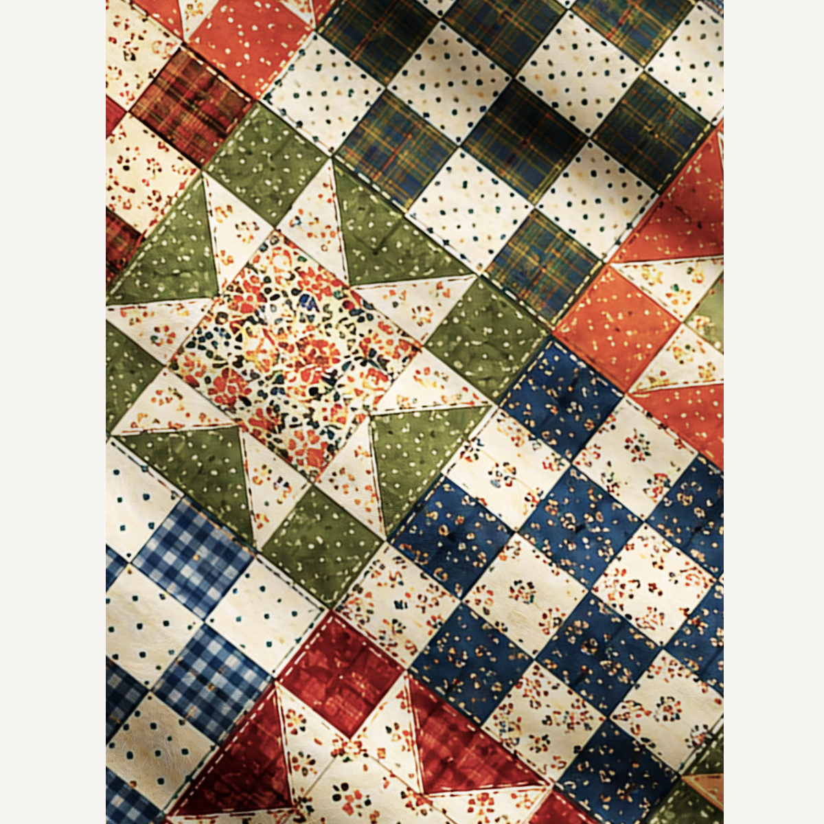 Vintage Star Quilt Patchwork Print Ugly Cardigan Sweaters