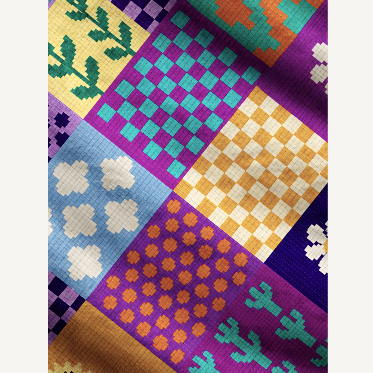 Sunny Bloom Patchwork Print Ugly Cardigan Sweaters