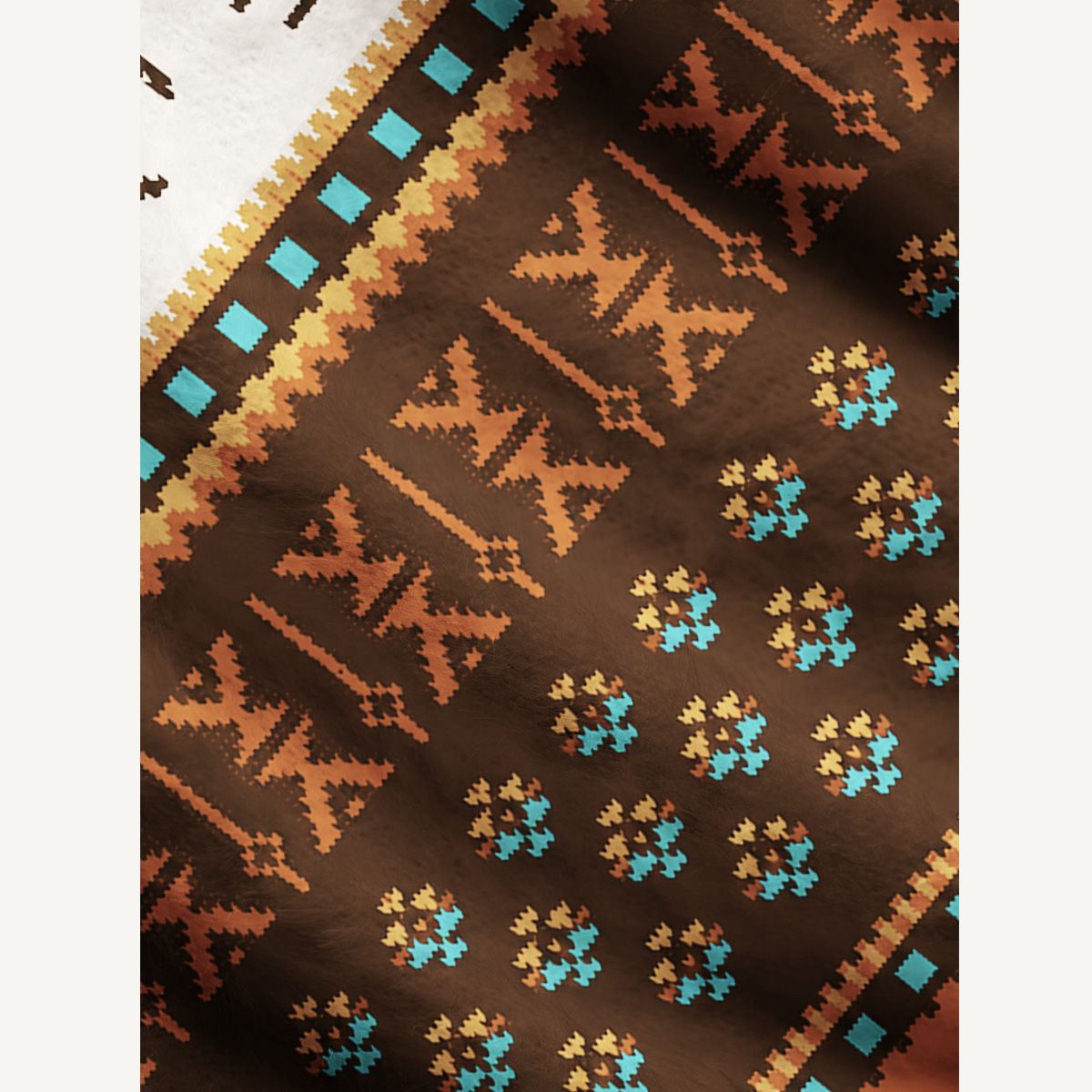 Western Horseshoe Trail Print Ugly Cardigan Sweaters