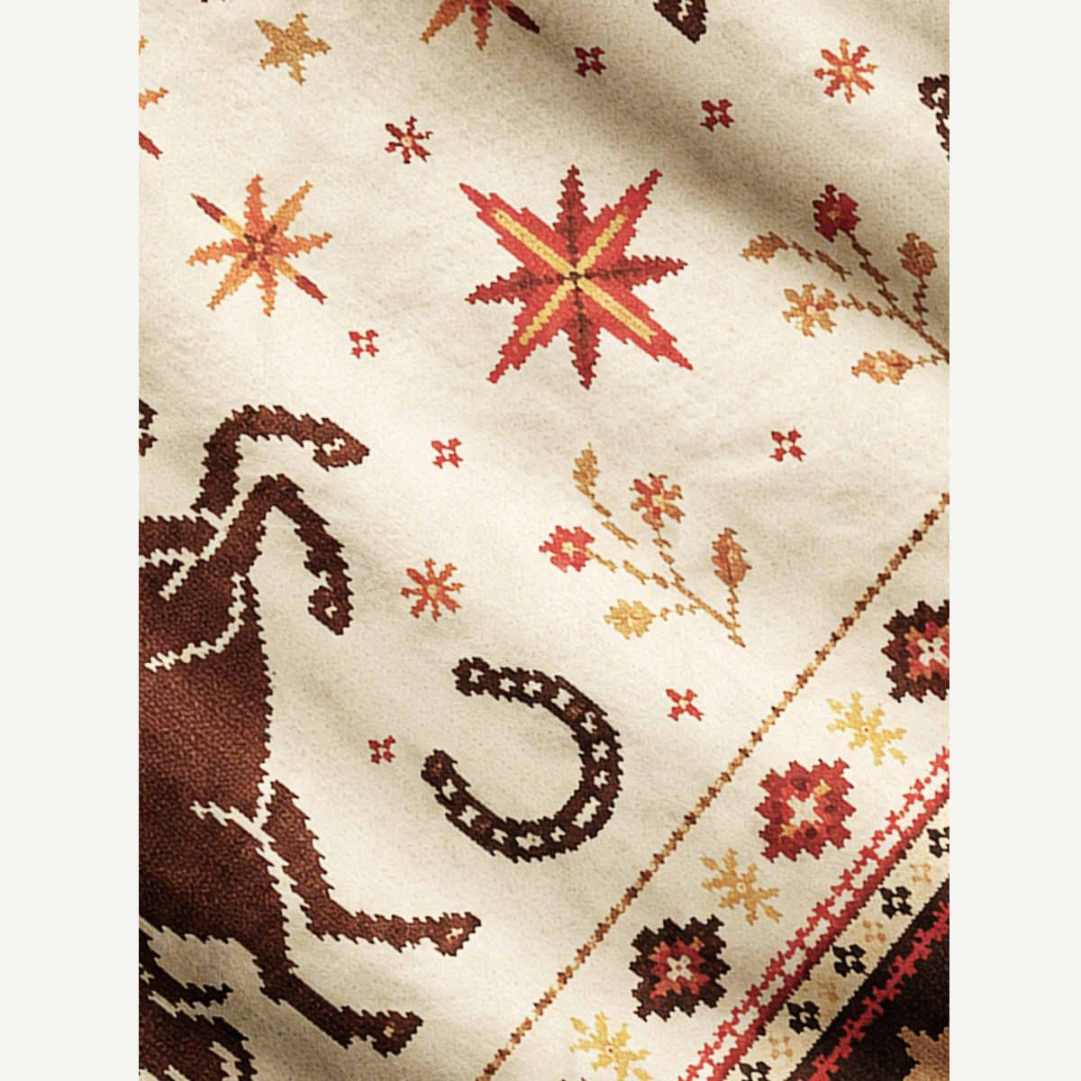 Galloping Horseshoe Meadow Print Ugly Cardigan Sweaters