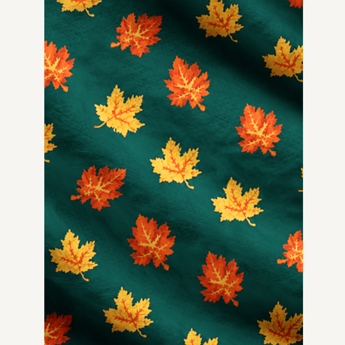 Autumn Maple Leaf Forest Fuzzy Crewneck Sweater