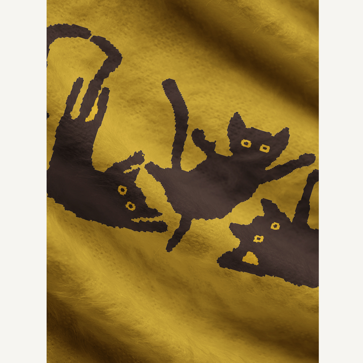 Black Cat Mischief Fuzzy Crewneck Sweater