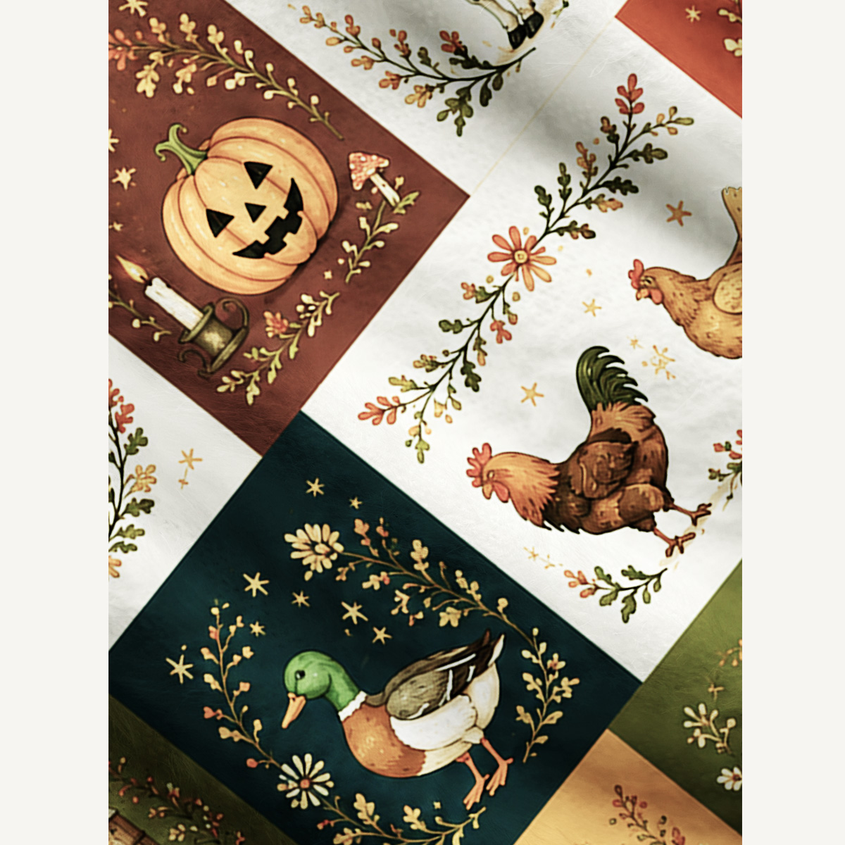 Pumpkin Farm Halloween Patchwork Print Halloween Ugly Cardigan Sweaters