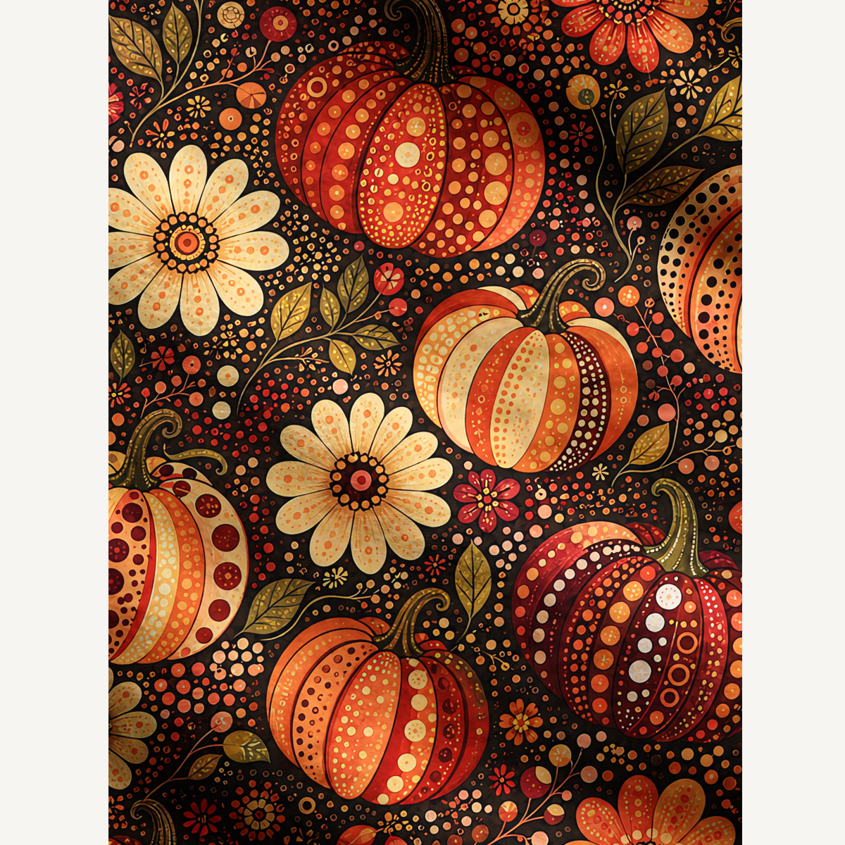 Polka Dot Pumpkin Garden Fuzzy Crewneck Sweater