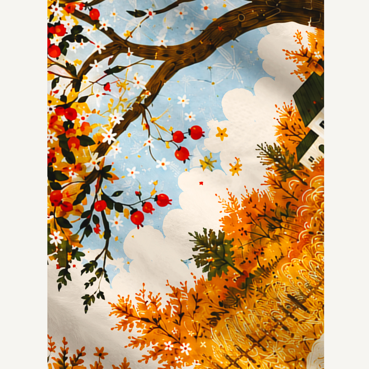 Golden Orchard Sheep Print Ugly Cardigan Sweaters