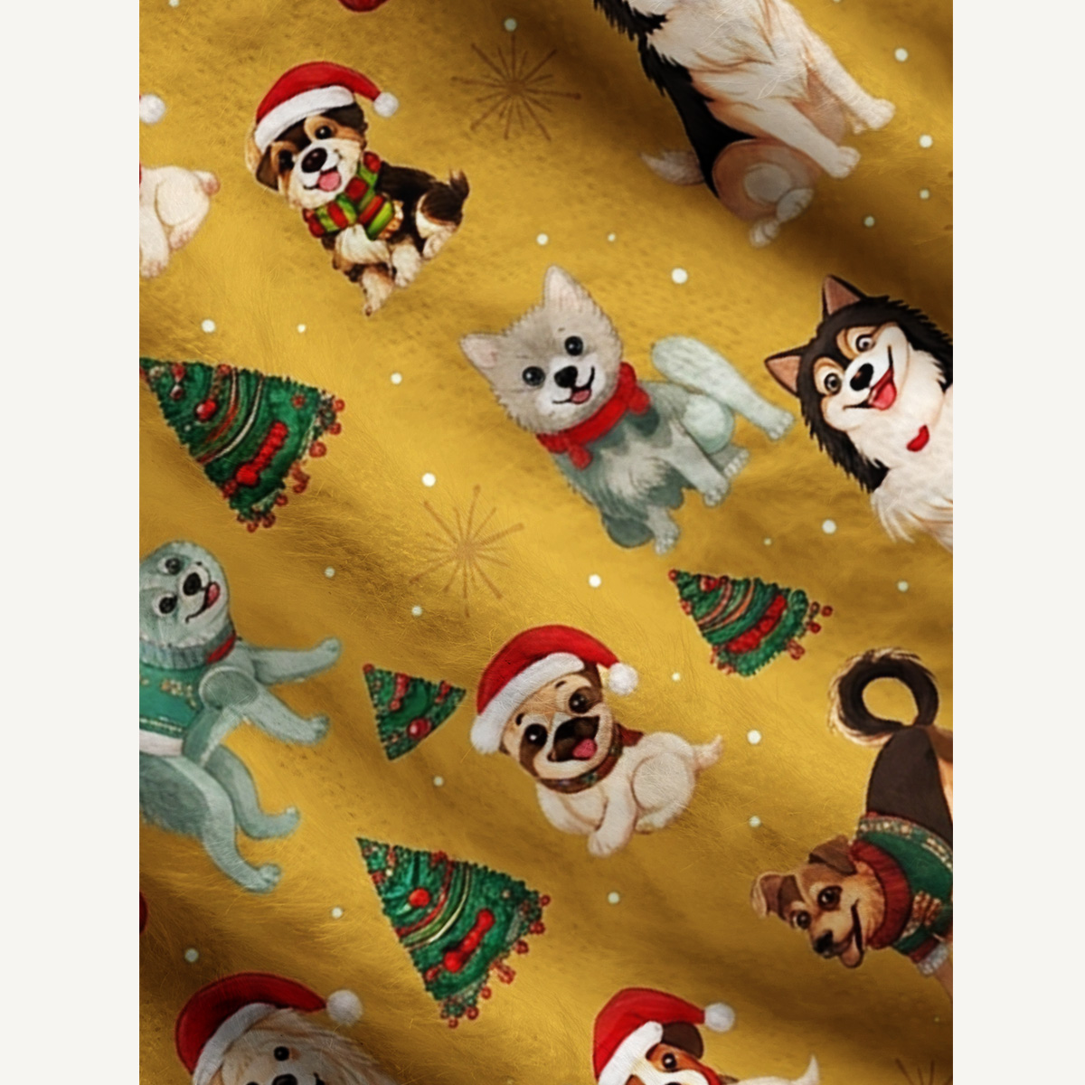Christmas Puppies Holiday Print Ugly Cardigan Sweaters