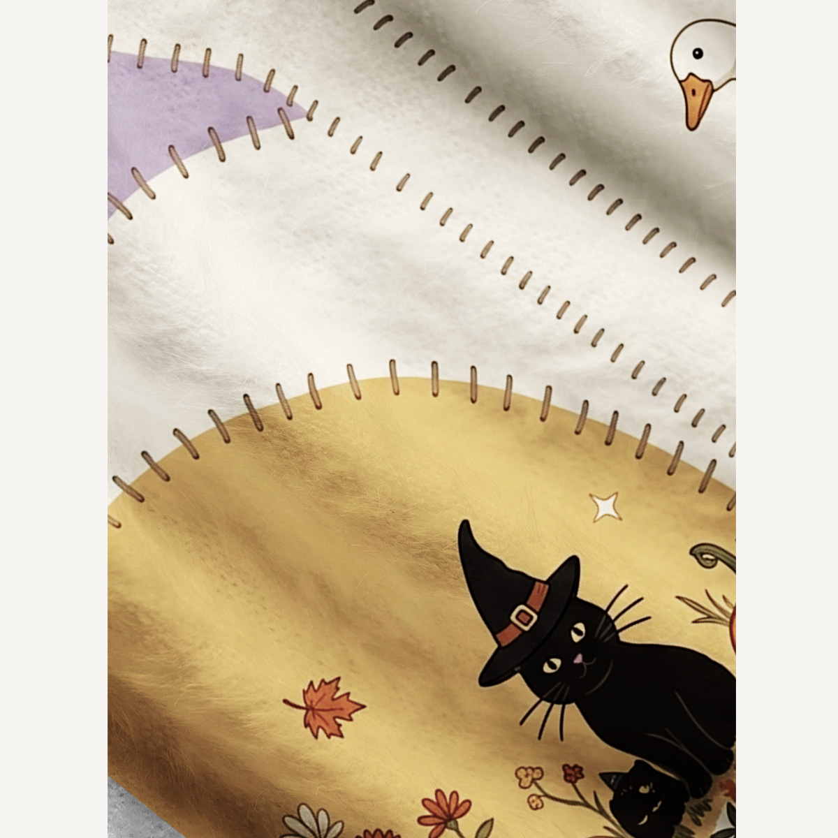 Pumpkin Farm Black Cat Magic Print Ugly Cardigan Sweaters