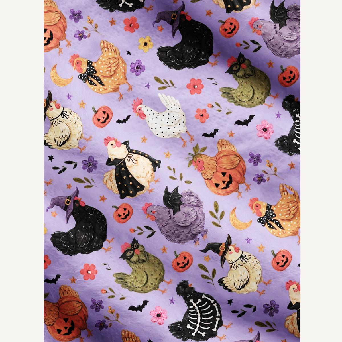  Witchy Halloween Hen & Pumpkin Print Ugly Cardigan Sweaters