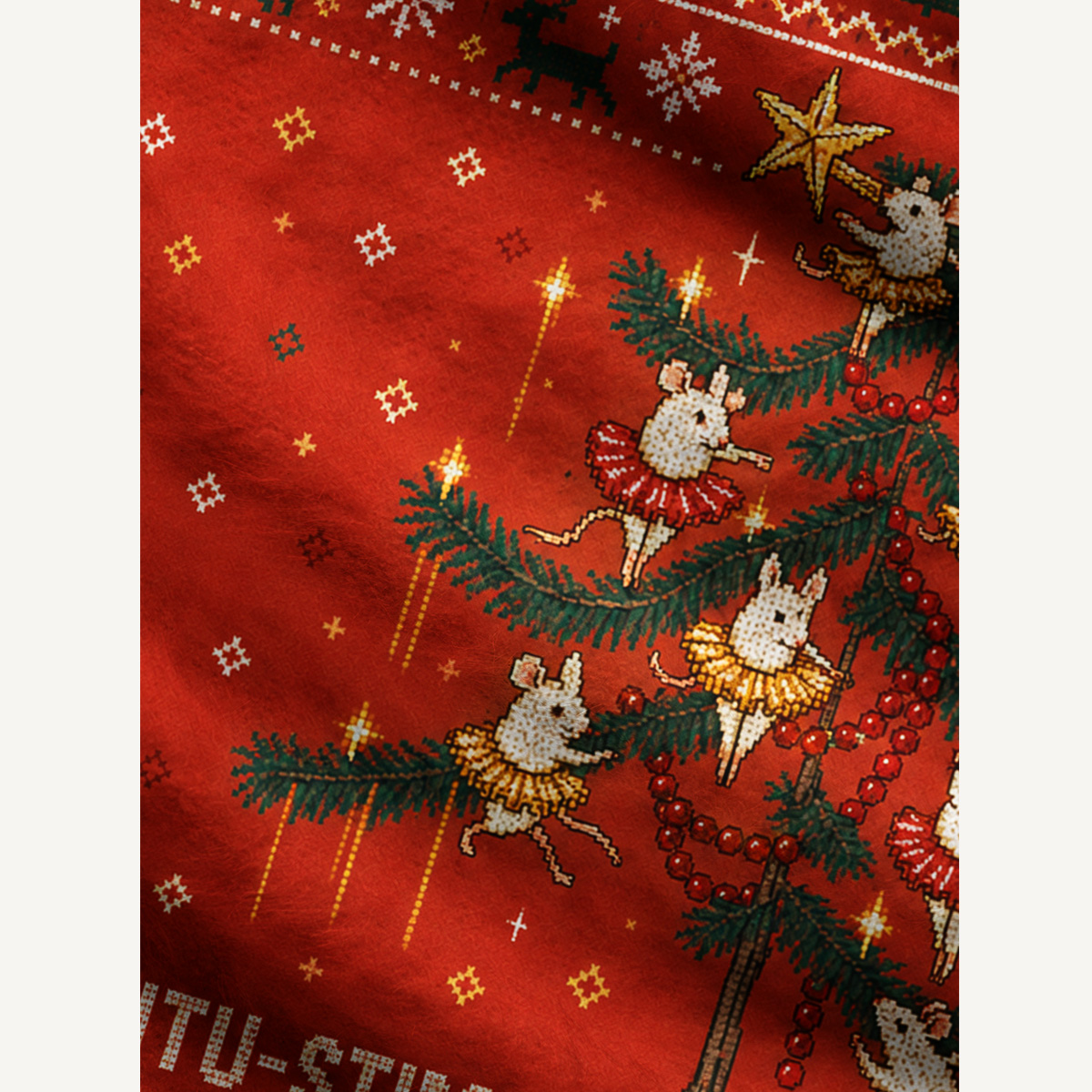 Ballet Mice Christmas  Fuzzy Crewneck Sweater