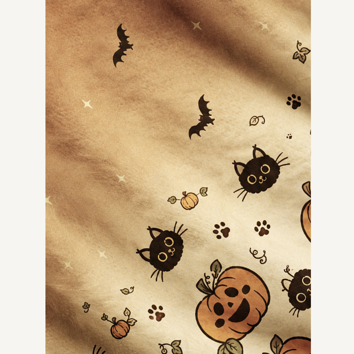 Vintage Halloween Paw Print Halloween Ugly Cardigan Sweaters
