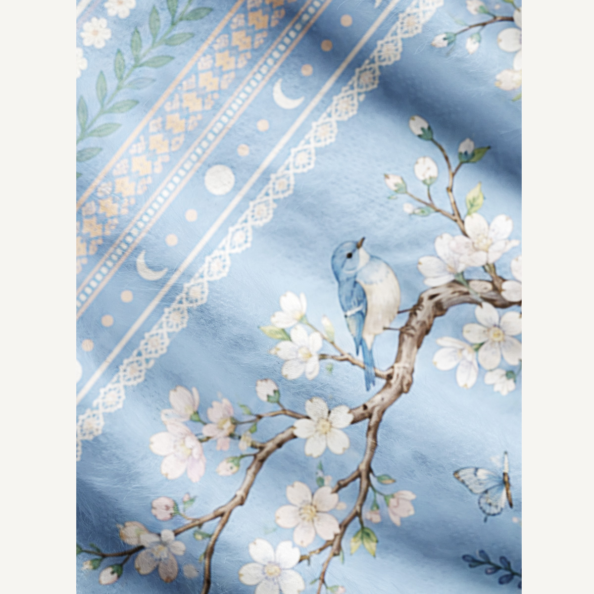 Almond Blossoms Under the Stars Print Ugly Cardigan Sweaters