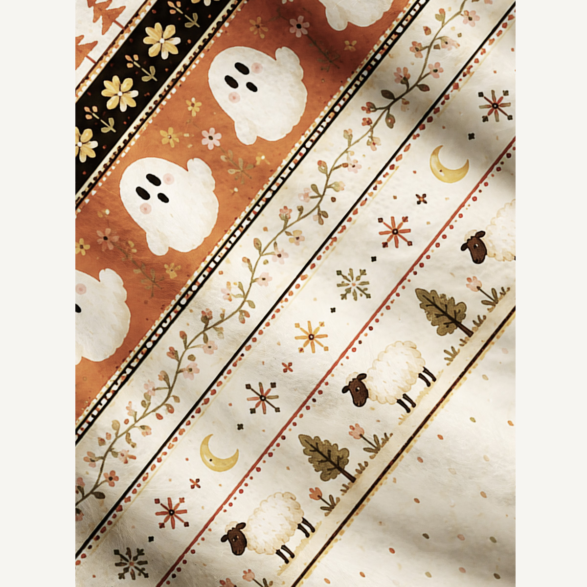Vintage Ghost Folklore Pattern Print Halloween Ugly Cardigan Sweaters