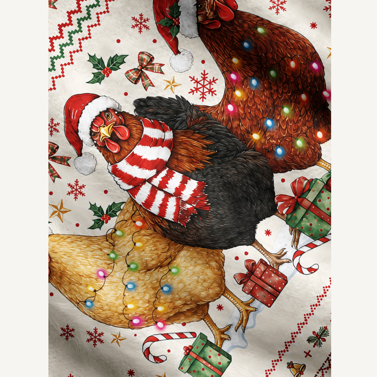 Holiday Hen Party Christmas Fuzzy Crewneck Sweater