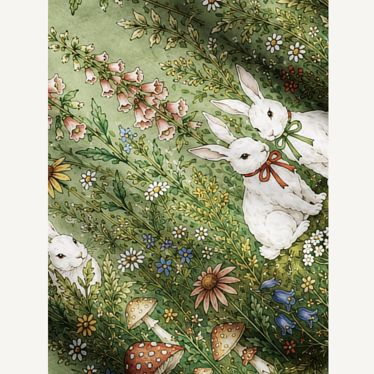 Bunny Meadow Garden Print Ugly Cardigan Sweaters