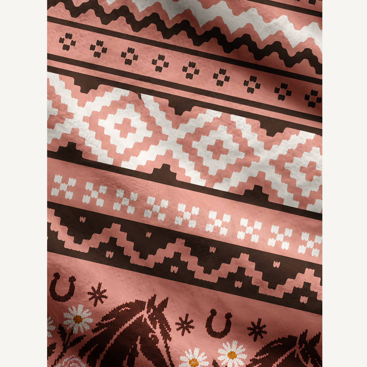 Romantic Western Horse & Floral Ugly Cardigan Sweaters