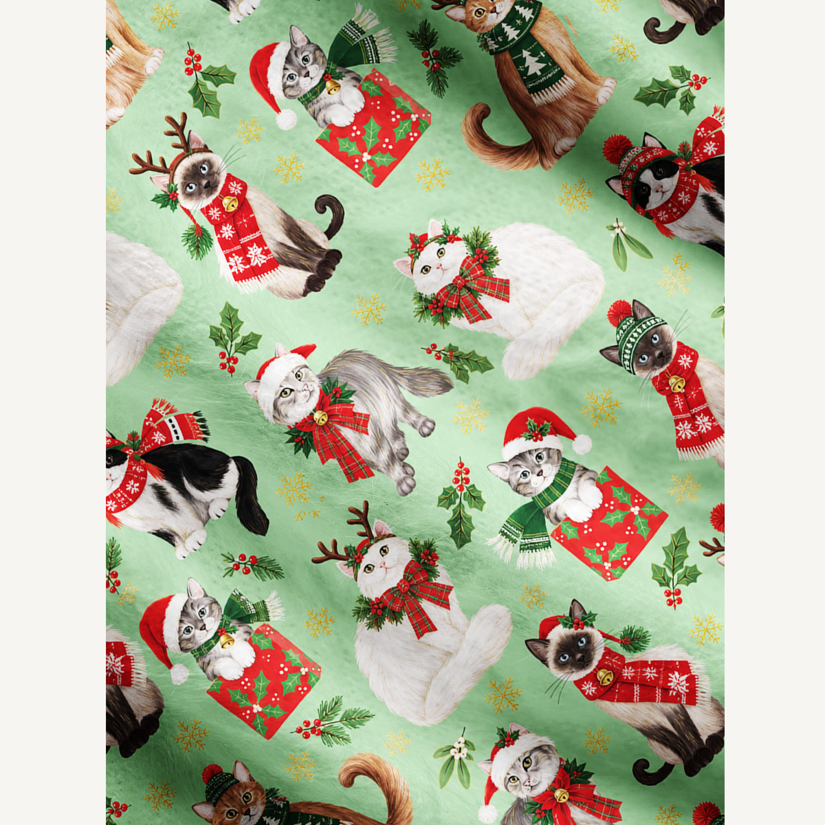 Christmas Kitty Parade Print Ugly Cardigan Sweaters