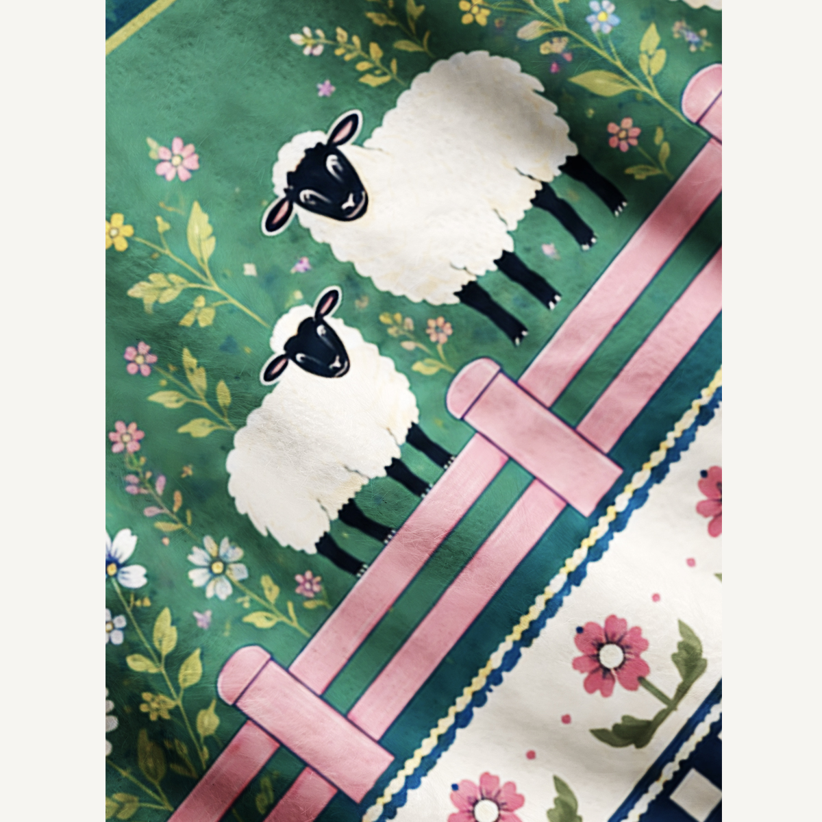 Mountain Meadow Sheep Print Ugly Cardigan Sweaters