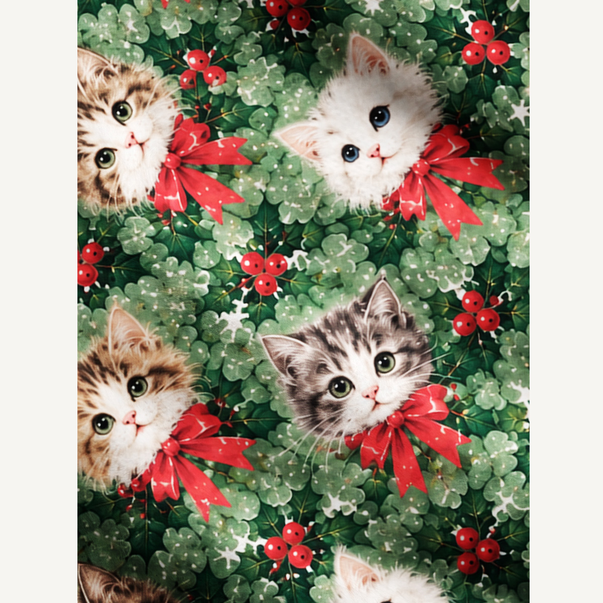 Holly Jolly Christmas Cats Print Cardigan Sweaters