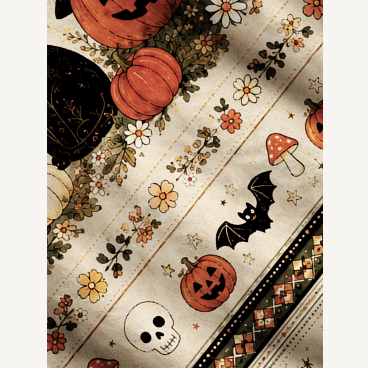 Harvest Ghost Garden Print Ugly Cardigan Sweaters