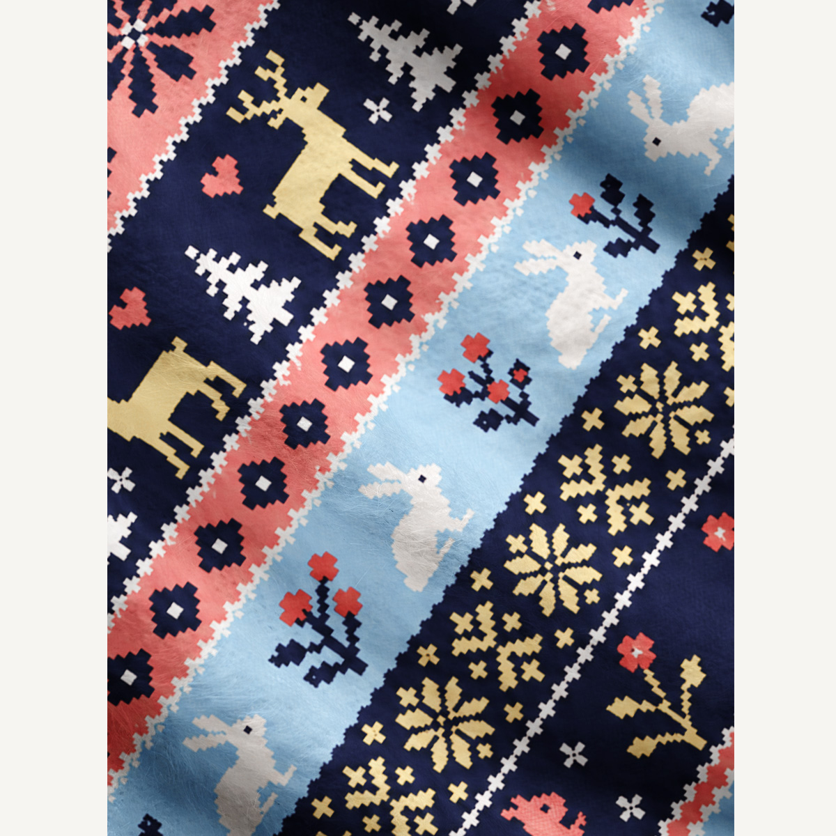 Festive Woodland Deer Fuzzy Crewneck Sweater