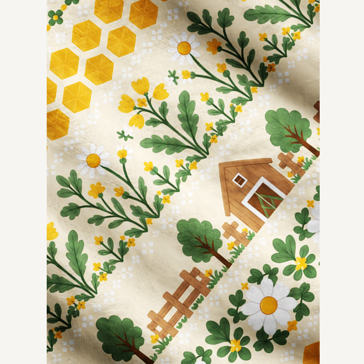 Honeybee Meadow Print Cardigan Sweaters
