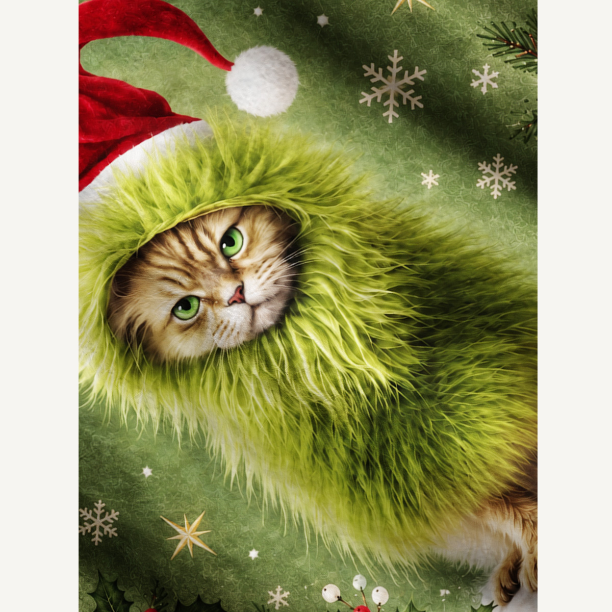Mischievous Christmas Cat Fuzzy Crewneck Sweater