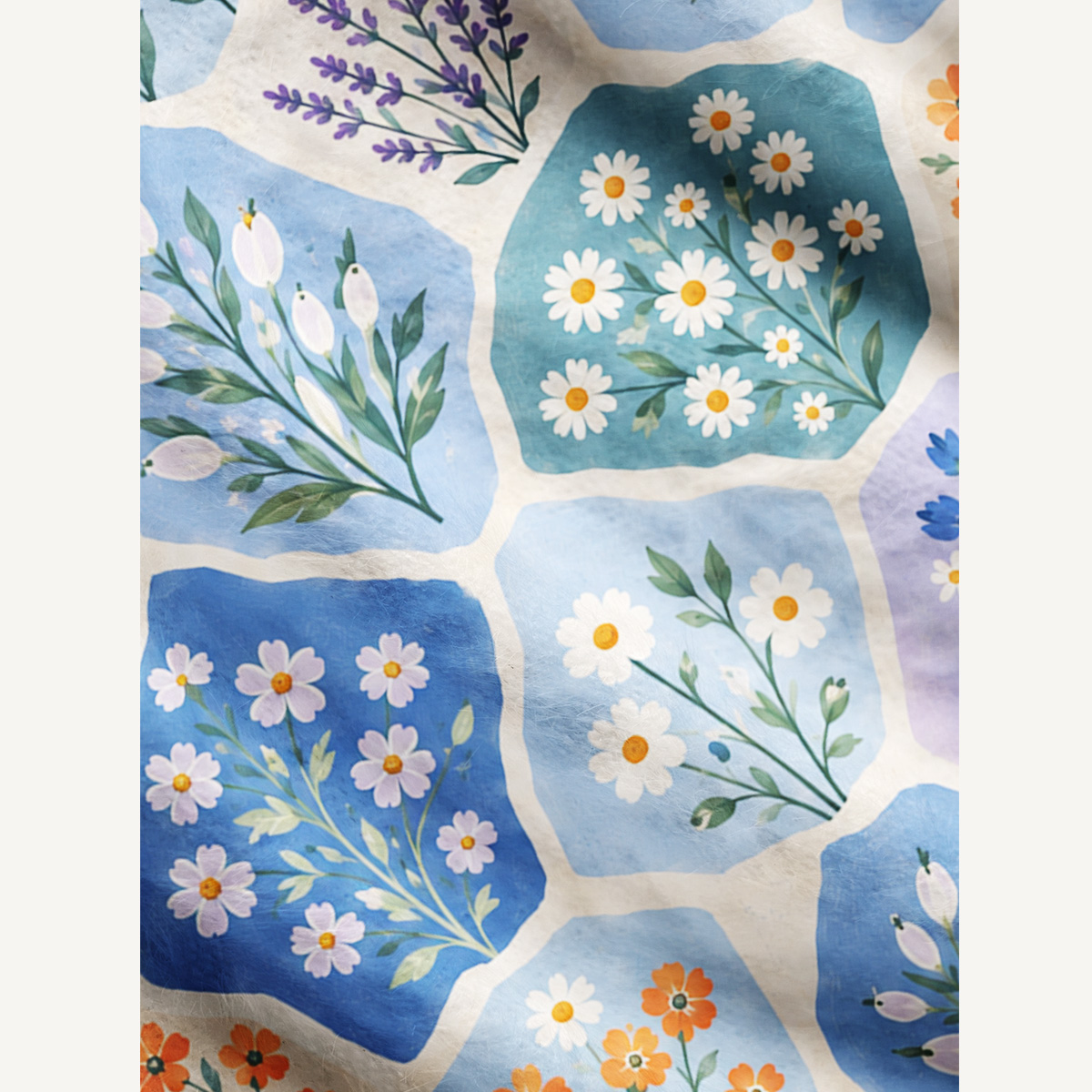 Blue Meadow Wildflower Print Cardigan Sweaters