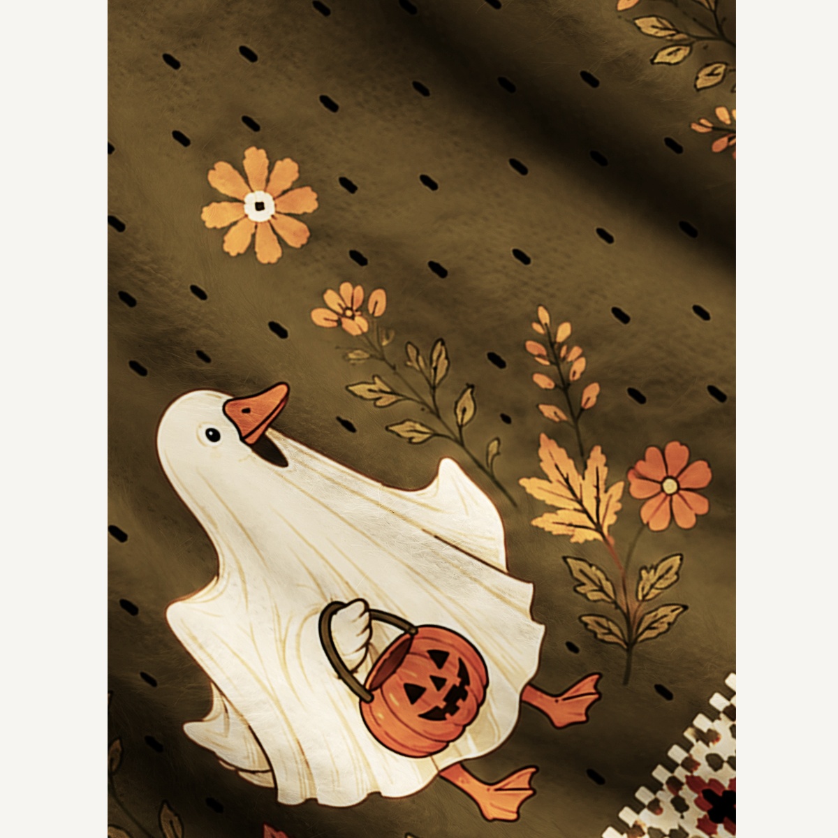 Witchy Goose Halloween Print Ugly Cardigan Sweaters