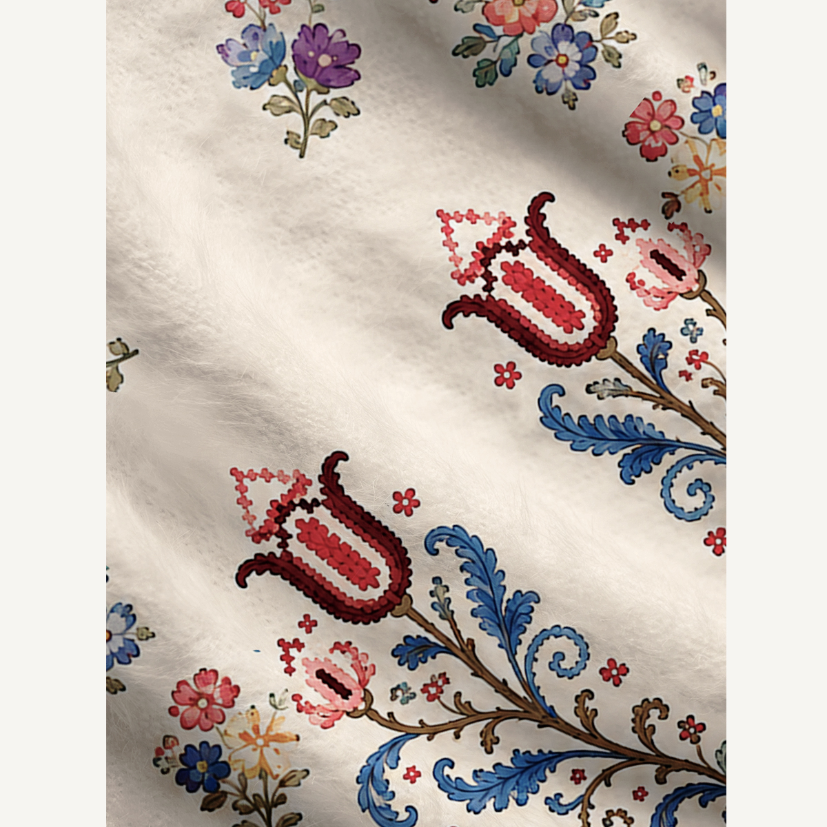 Heritage Folk Bloom Print Ugly Cardigan Sweaters