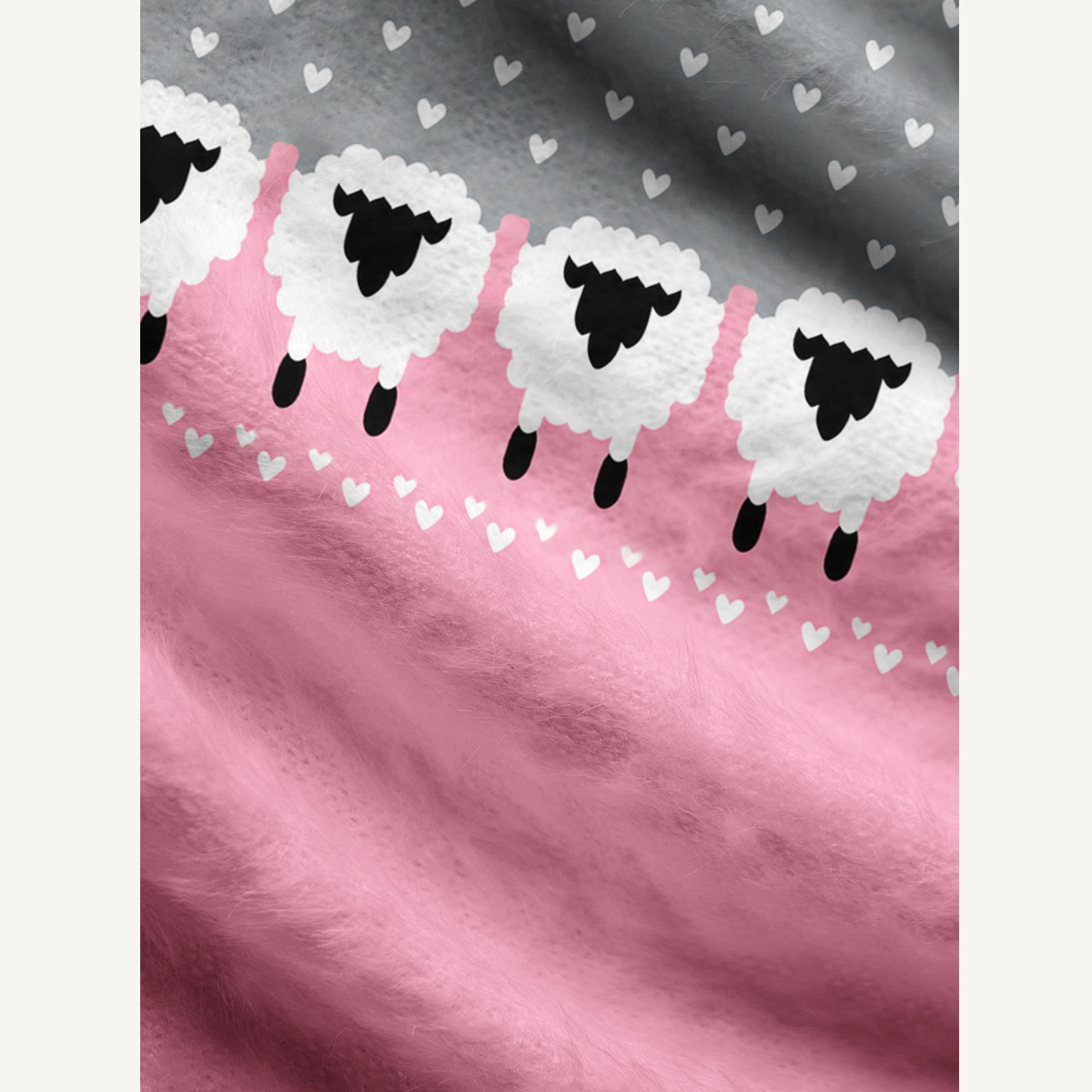 Cozy Little Sheep Fuzzy Crewneck Sweater