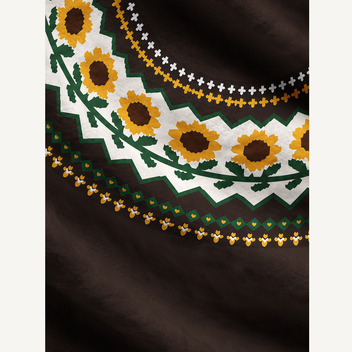 Rustic Sunflower Floral Fuzzy Crewneck Sweater