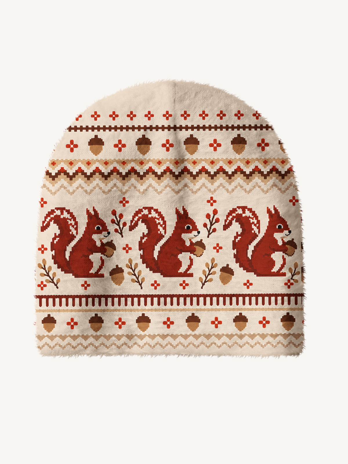 Cozy Woodland Squirrel Cozy Fuzzy Beanie