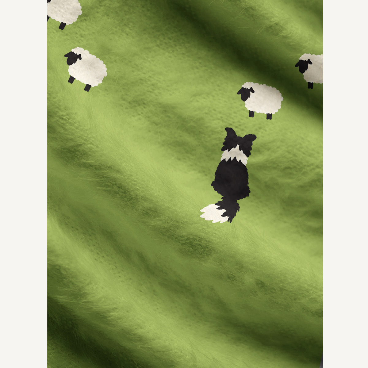 Sheep Herding Dog Fuzzy Cardigan Sweaters