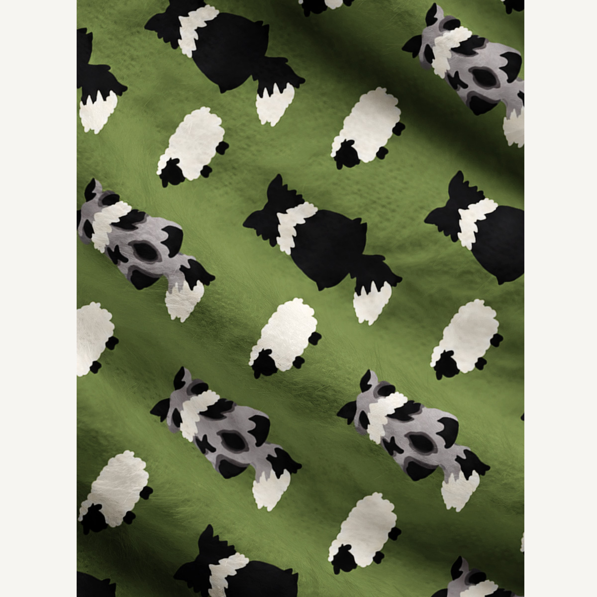 Country Farm Sheepdog Fuzzy Crewneck Sweater
