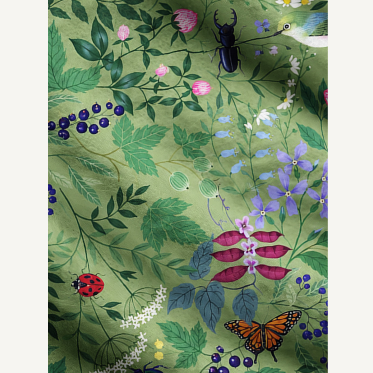 Secret Garden Botanical Fuzzy Crewneck Sweater