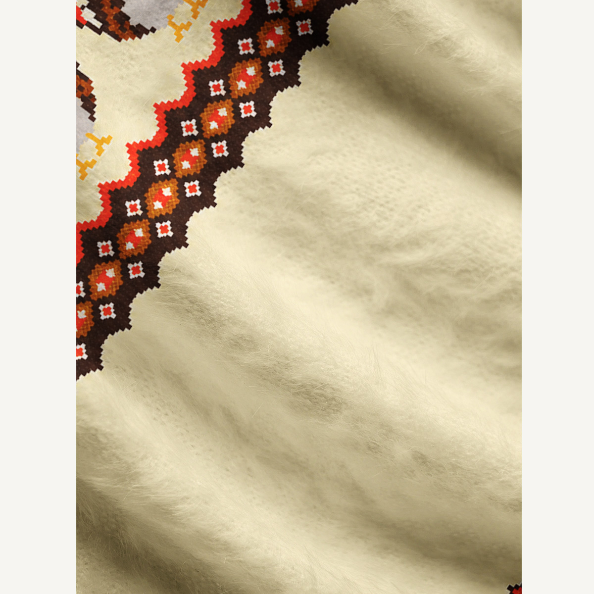 Festive Thanksgiving Turkey Fuzzy Crewneck Sweater